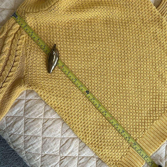 Ralph Lauren Cotton Blend Turtleneck Cable Knit Yellow Sweater Size M - Picture 7 of 7